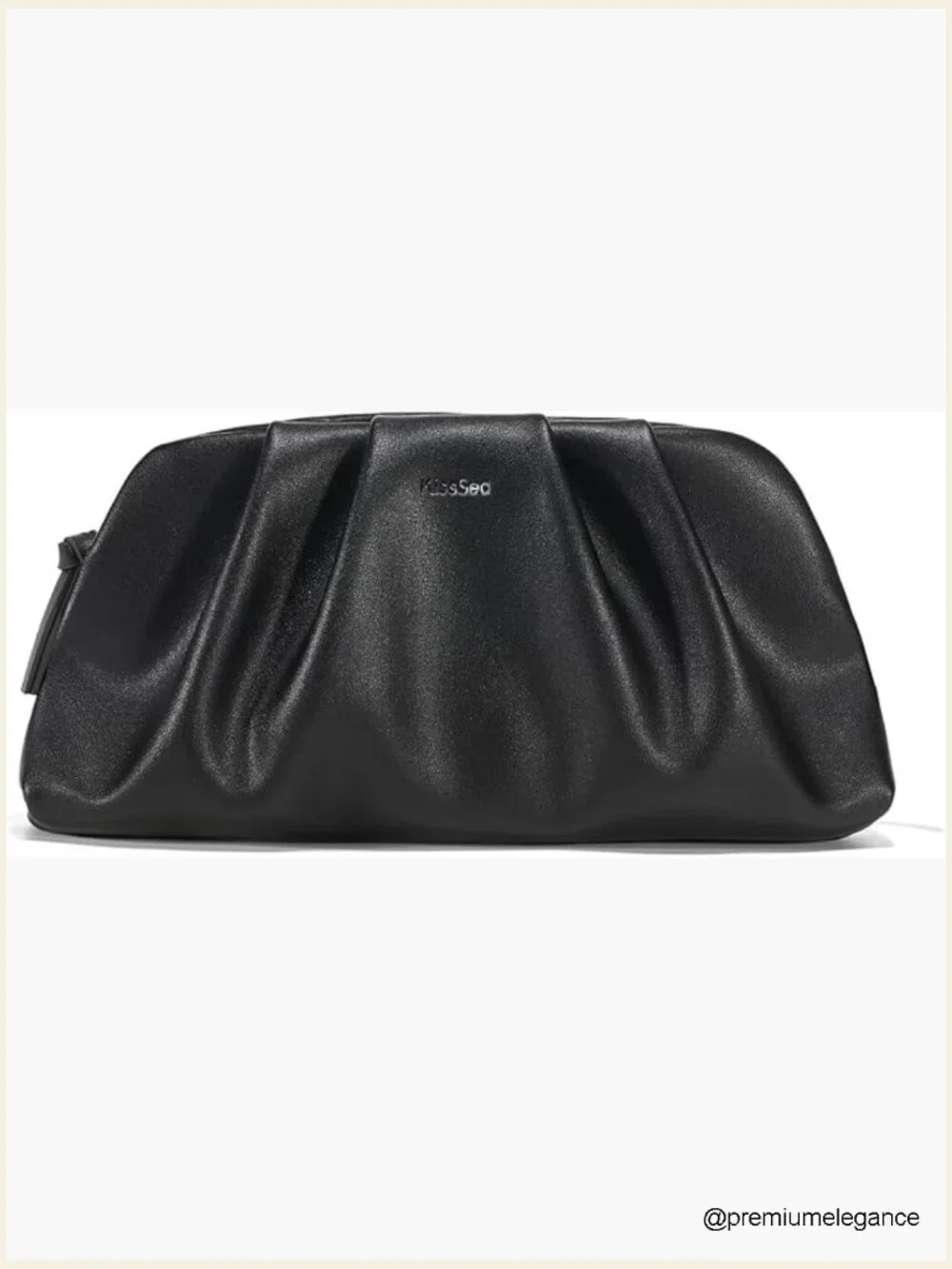 Elegant Women's Evening Clutch, Detachable Chain, Ruched Design
